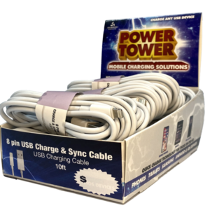 Mobile Accessories - 8 Pin Charge & Sync Cable 10ft - 12ct