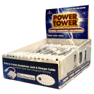 Mobile Accessories - 8 Pin to 3.5 mm Headphone Jack & Charger Cable - 30ct