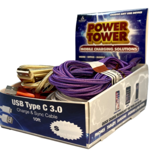 Mobile Accessories - USB-C Charge & Sync Nylon Cable - 10ft - 12ct