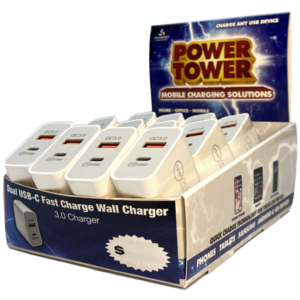 Mobile Accessories - Dual USB-C Fast Charge Wall Chargers - 24ct