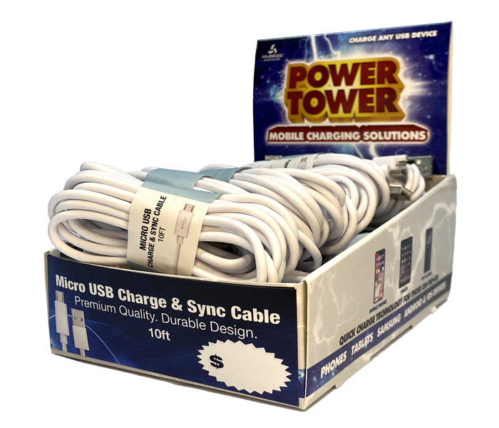 Mobile Accessories - Micro USB Charge & Sync Cables Premium - 10 ft - 24ct