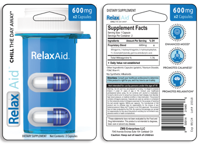 RelaxAid - Capsule - 600mg - 2pk- 6ct - Image 3