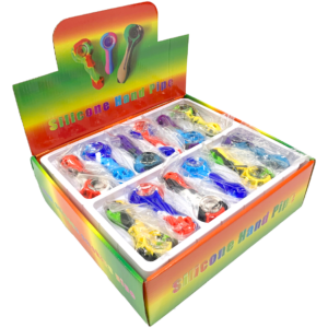 Silicone - Pipe - 4" - Glass Bowl - 24ct