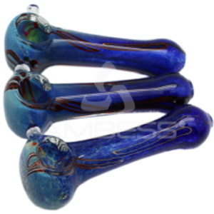 Glass- 4" - Blue Eyes Frit Pipe