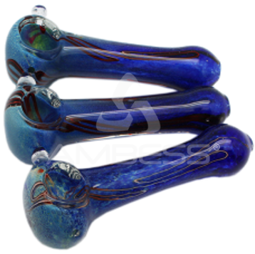 Glass- 4" - Blue Eyes Frit Pipe