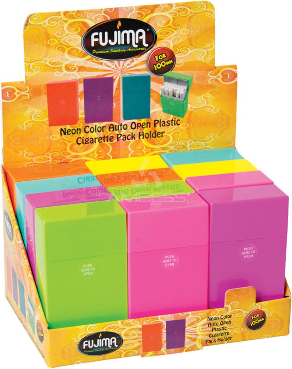 Fujima Neon Color Cigarette Case - 100's - 12ct