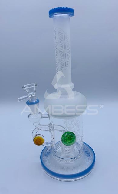 Sacred Honeycombs Frosted Water Pipe - 10" - 14mm F