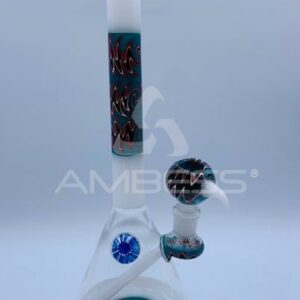 Worked Wig Wag Water Pipe - 10" - 14mm Female