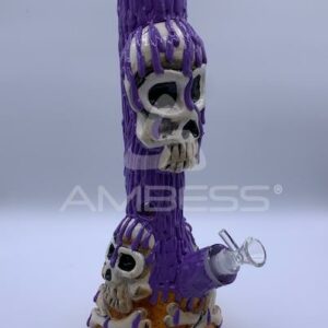 Skull & Bones 3D Painted Beaker Water Pipe - 14" - 14mm F