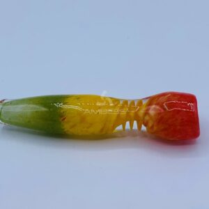 Fat Rasta One Hitter Glass Pipe - Twist - 3"